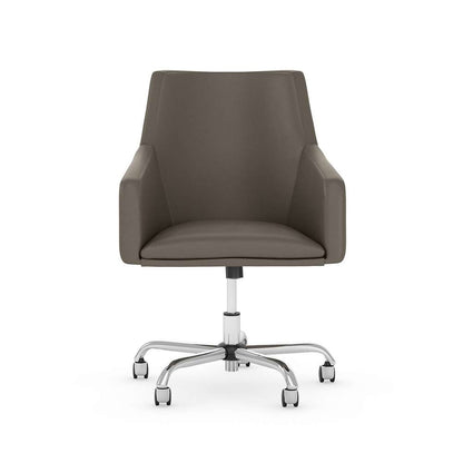 Bush Furniture - Cabot Mid Back Leather Box Chair in Washed Gray - CAB058WG veiw 1
