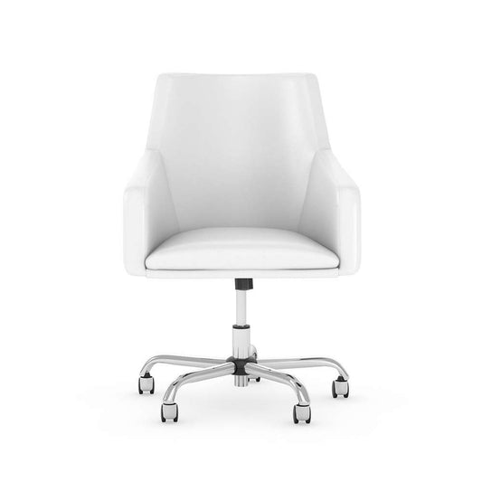 Bush Furniture - Cabot Mid Back Leather Box Chair in White - CAB058WH veiw 1