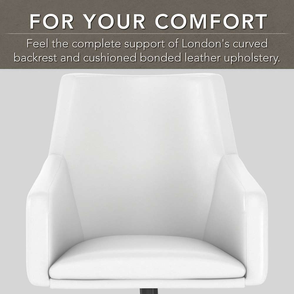 Bush Furniture - Cabot Mid Back Leather Box Chair in White - CAB058WH veiw 6