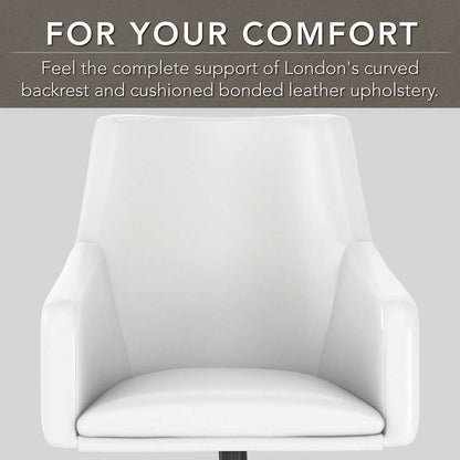 Bush Furniture - Cabot Mid Back Leather Box Chair in White - CAB058WH veiw 6