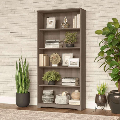 Bush Furniture - Cabot Tall 5 Shelf Bookcase in Ash Gray - WC31266 veiw 6