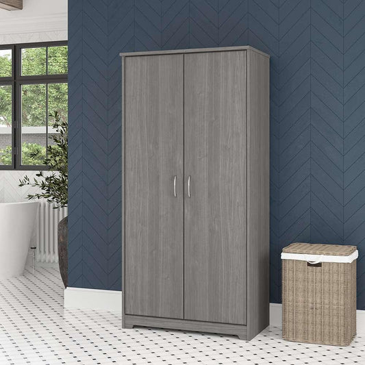 Bush Furniture - Cabot Tall Bathroom Storage Cabinet with Doors in Modern Gray - WC31399-Z1 veiw 2