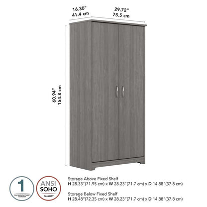 Bush Furniture - Cabot Tall Bathroom Storage Cabinet with Doors in Modern Gray - WC31399-Z1 veiw 4