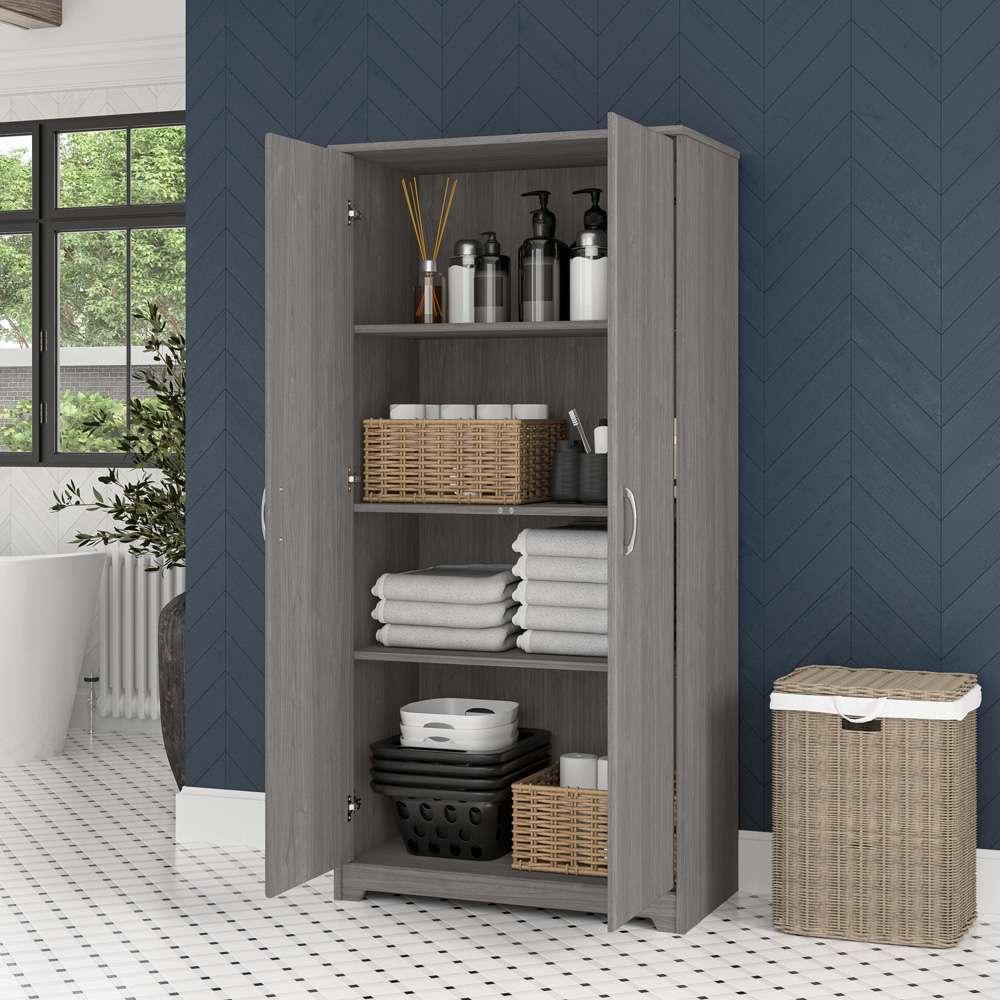 Bush Furniture - Cabot Tall Bathroom Storage Cabinet with Doors in Modern Gray - WC31399-Z1 veiw 5