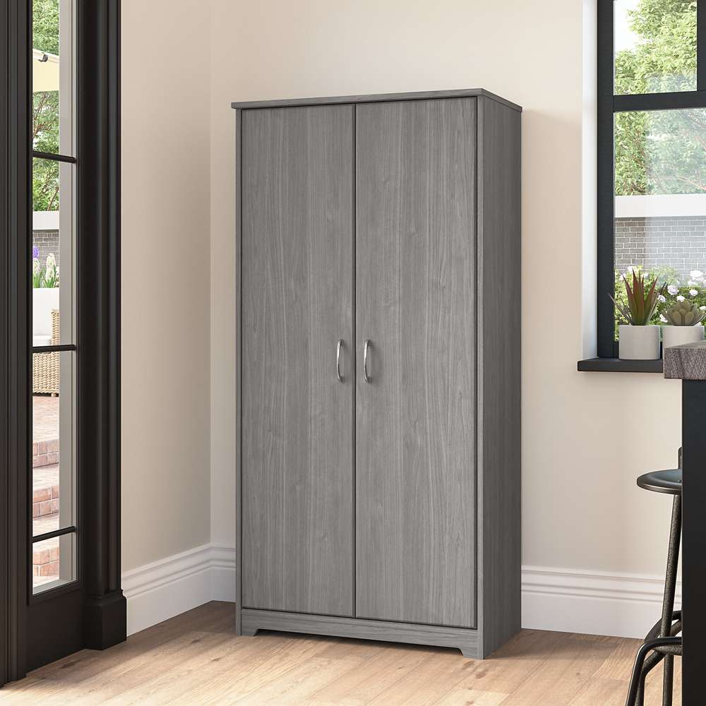 Bush Furniture - Cabot Tall Kitchen Pantry Cabinet with Doors in Modern Gray - WC31399-Z veiw 2