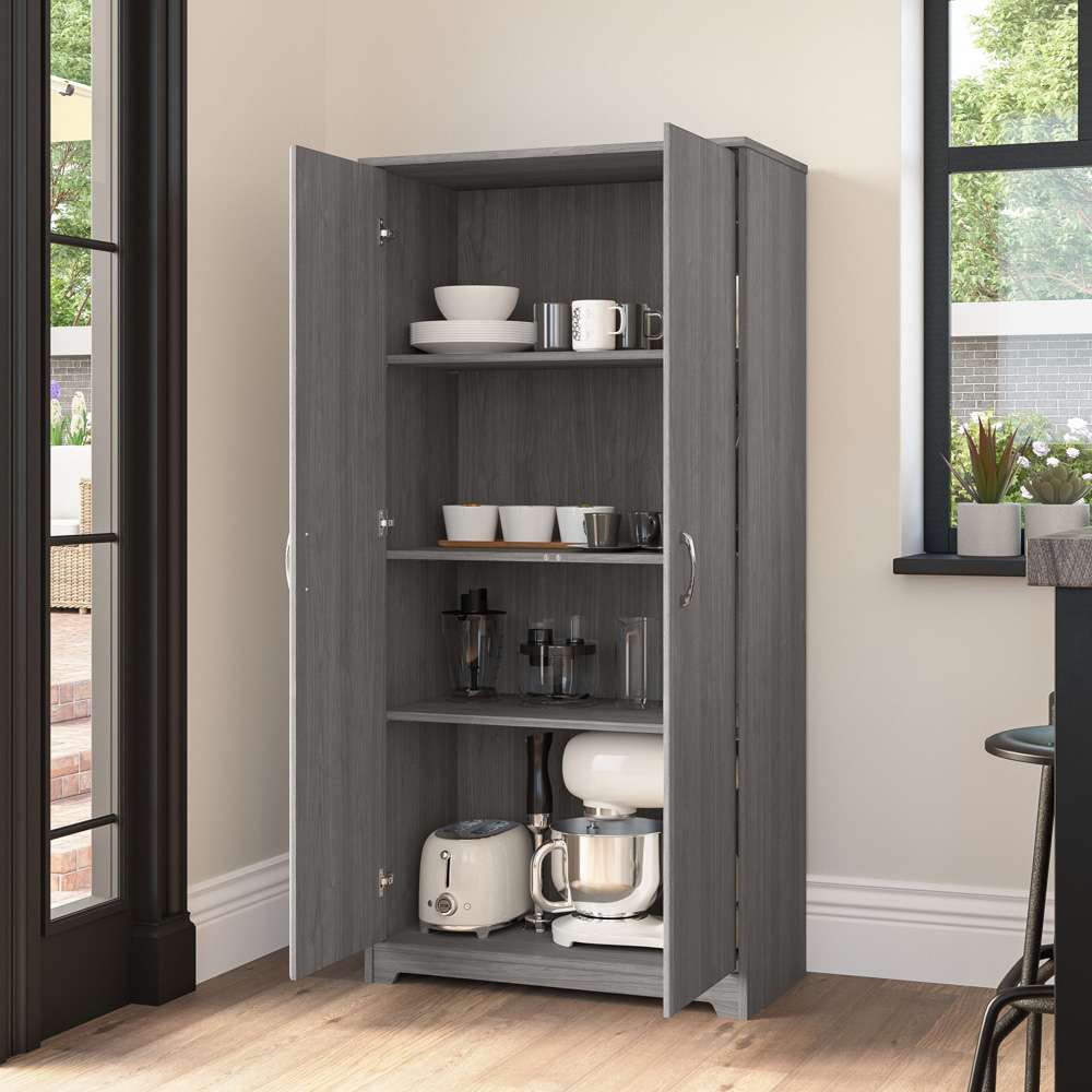 Bush Furniture - Cabot Tall Kitchen Pantry Cabinet with Doors in Modern Gray - WC31399-Z veiw 7