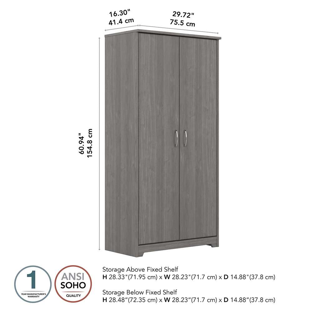 Bush Furniture - Cabot Tall Storage Cabinet with Doors in Modern Gray - WC31399 veiw 6