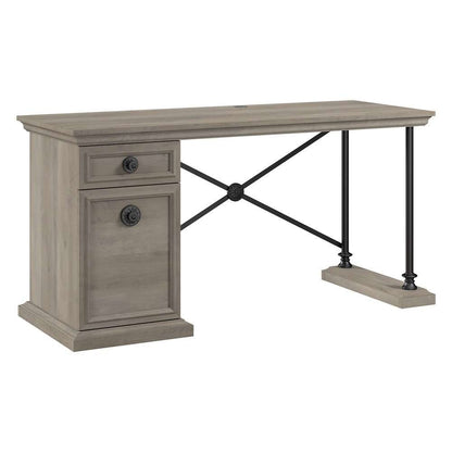 Bush Furniture - Coliseum 60W Designer Desk with Storage in Driftwood Gray - CSD160DG-03 veiw 1