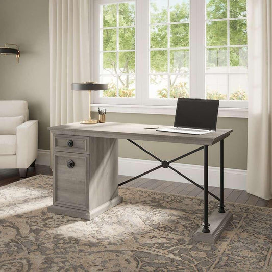 Bush Furniture - Coliseum 60W Designer Desk with Storage in Driftwood Gray - CSD160DG-03 veiw 2