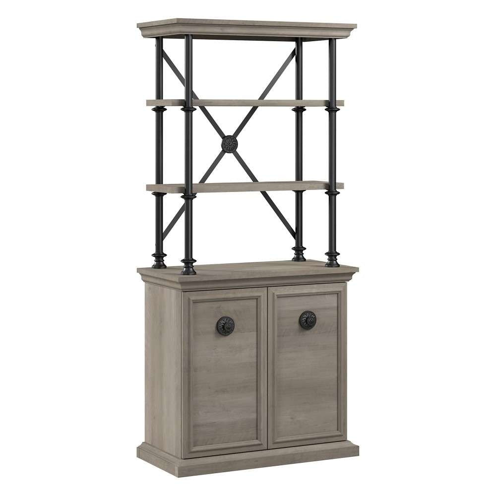 Bush Furniture - Coliseum Designer Bookcase with Doors in Driftwood Gray - CSB169DG-03 veiw 1