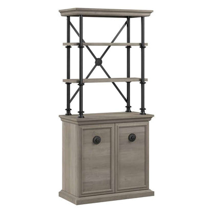 Bush Furniture - Coliseum Designer Bookcase with Doors in Driftwood Gray - CSB169DG-03 veiw 1
