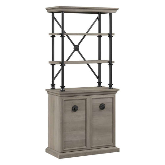 Bush Furniture - Coliseum Designer Bookcase with Doors in Driftwood Gray - CSB169DG-03 veiw 1