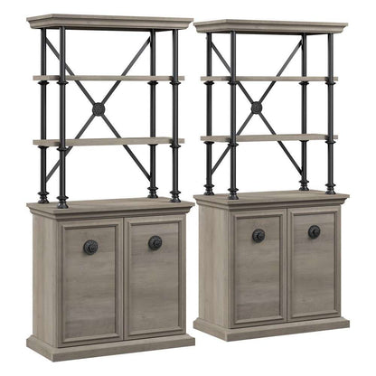 Bush Furniture - Coliseum Designer Bookcase with Doors (Set of 2) in Driftwood Gray - CSM005DG veiw 1