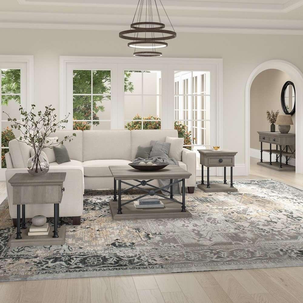 Bush Furniture - Coliseum Designer Console Table in Driftwood Gray - CST148DG-03 veiw 3