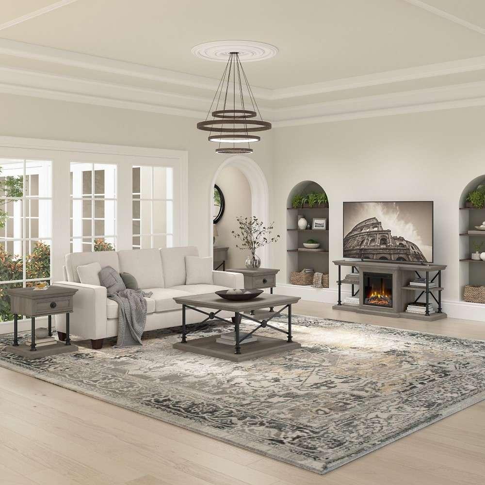 Bush Furniture - Coliseum Designer End Table with Storage in Driftwood Gray - CST120DG-03 veiw 3
