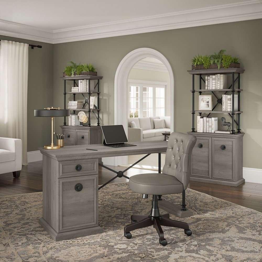 Bush Furniture - Coliseum Mid Back Tufted Office Chair in Driftwood Gray - CSMCH2301WGL-Z veiw 2
