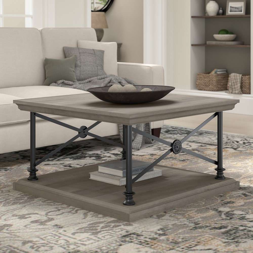 Bush Furniture - Coliseum Square Coffee Table in Driftwood Gray - CST136DG-03 veiw 2