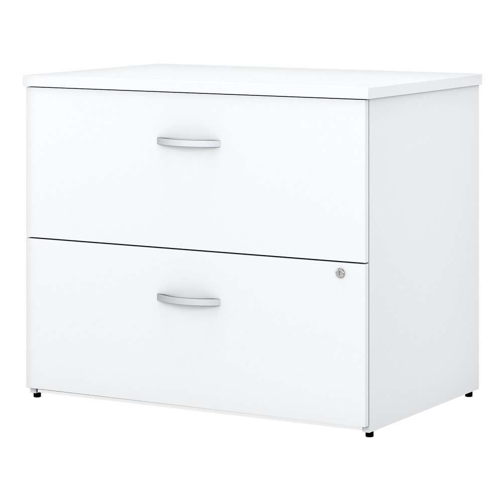 Bush Furniture - Easy Office 2 Drawer Lateral File Cabinet in Pure White - Assembled - EO109WHSU veiw 1