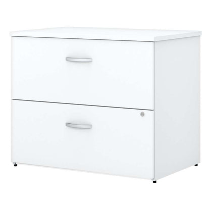 Bush Furniture - Easy Office 2 Drawer Lateral File Cabinet in Pure White - Assembled - EO109WHSU veiw 1