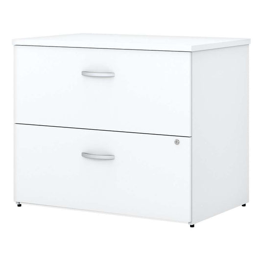 Bush Furniture - Easy Office 2 Drawer Lateral File Cabinet in Pure White - Assembled - EO109WHSU veiw 1