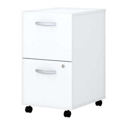 Bush Furniture - Easy Office 2 Drawer Mobile File Cabinet in Pure White - Assembled - EO108WHSU veiw 1