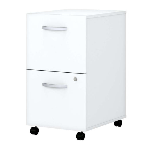 Bush Furniture - Easy Office 2 Drawer Mobile File Cabinet in Pure White - Assembled - EO108WHSU veiw 1