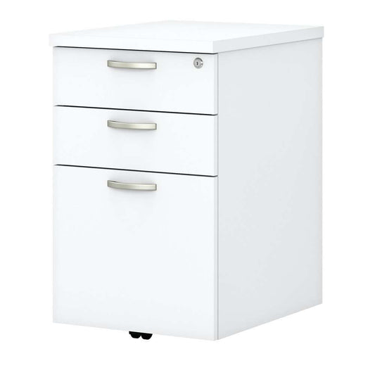 Bush Furniture - Easy Office 3 Drawer Mobile File Cabinet in Pure White - EOF116WH-03 veiw 1