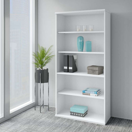 Bush Furniture - Easy Office 5 Shelf Bookcase in Pure White - EO105WH veiw 2