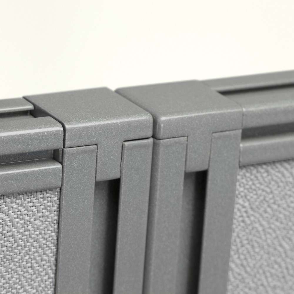 Bush Furniture - Easy Office 60W 2 Person Cubicle Desk Workstation with 66H Panels in Pure White - EODH460WH-03K veiw 3