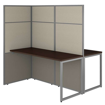 Bush Furniture - Easy Office 60W 2 Person Cubicle Desk Workstation with 66H Panels in Mocha Cherry - EODH460MR-03K veiw 1