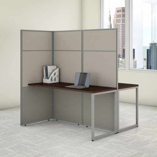 Bush Furniture - Easy Office 60W 2 Person Cubicle Desk Workstation with 66H Panels in Mocha Cherry - EODH460MR-03K veiw 2