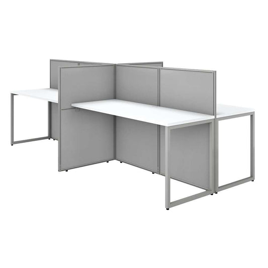 Bush Furniture - Easy Office 60W 4 Person Cubicle Desk Workstation with 45H Panels in Pure White - EOD660WH-03K veiw 1