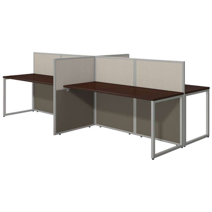 Bush Furniture - Easy Office 60W 4 Person Cubicle Desk Workstation with 45H Panels in Mocha Cherry - EOD660MR-03K veiw 1