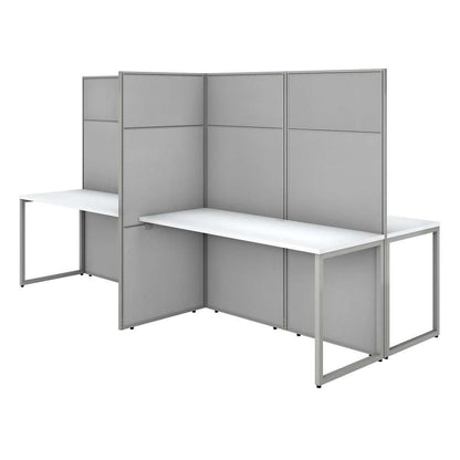 Bush Furniture - Easy Office 60W 4 Person Cubicle Desk Workstation with 66H Panels in Pure White - EODH660WH-03K veiw 1