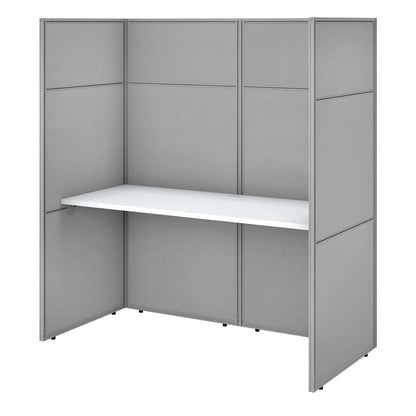 Bush Furniture - Easy Office 60W Cubicle Desk Workstation with 66H Closed Panels in Pure White - EODH260WH-03K veiw 1