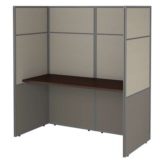 Bush Furniture - Easy Office 60W Cubicle Desk Workstation with 66H Closed Panels in Mocha Cherry - EODH260MR-03K veiw 1