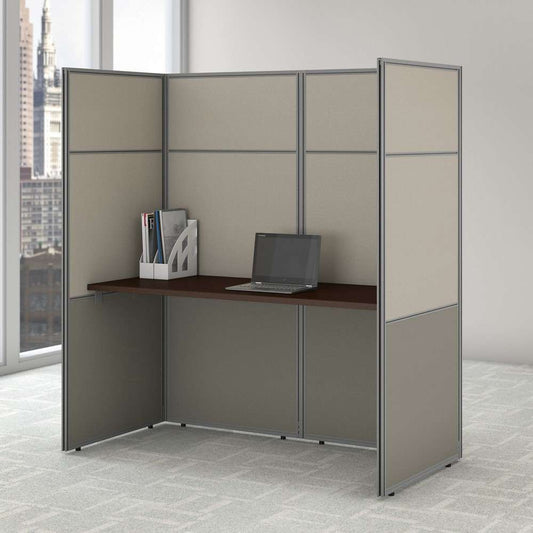 Bush Furniture - Easy Office 60W Cubicle Desk Workstation with 66H Closed Panels in Mocha Cherry - EODH260MR-03K veiw 2