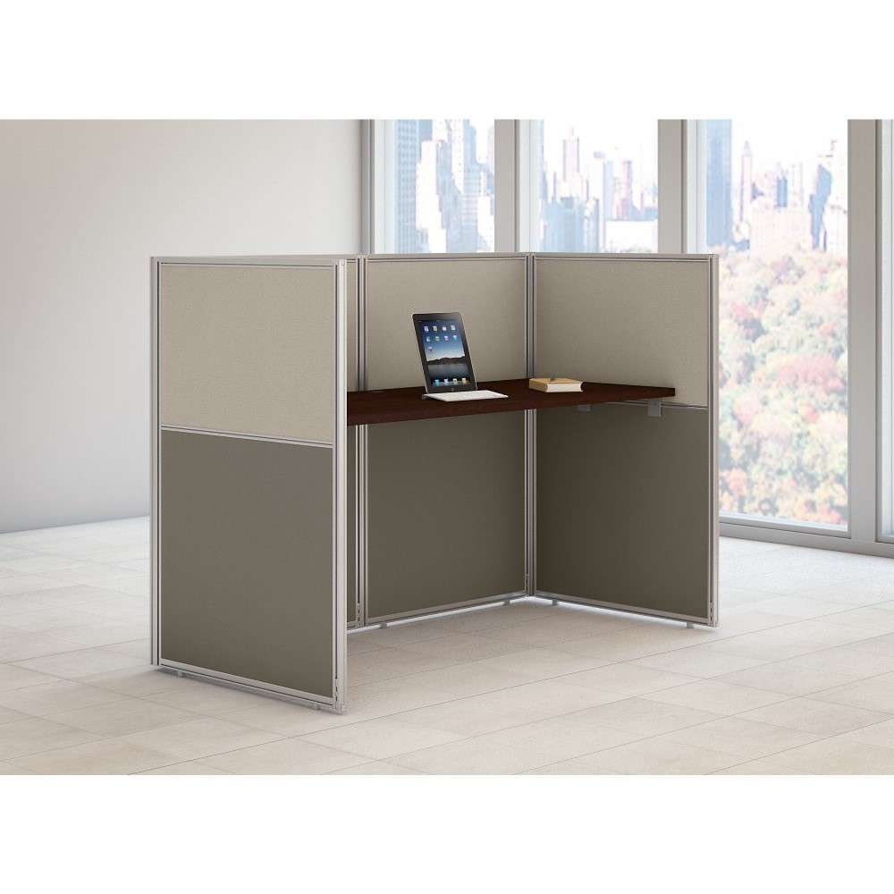 Bush Furniture - Easy Office 60W Cubicle Desk Workstation with 45H Closed Panels in Mocha Cherry - EOD260MR-03K veiw 2