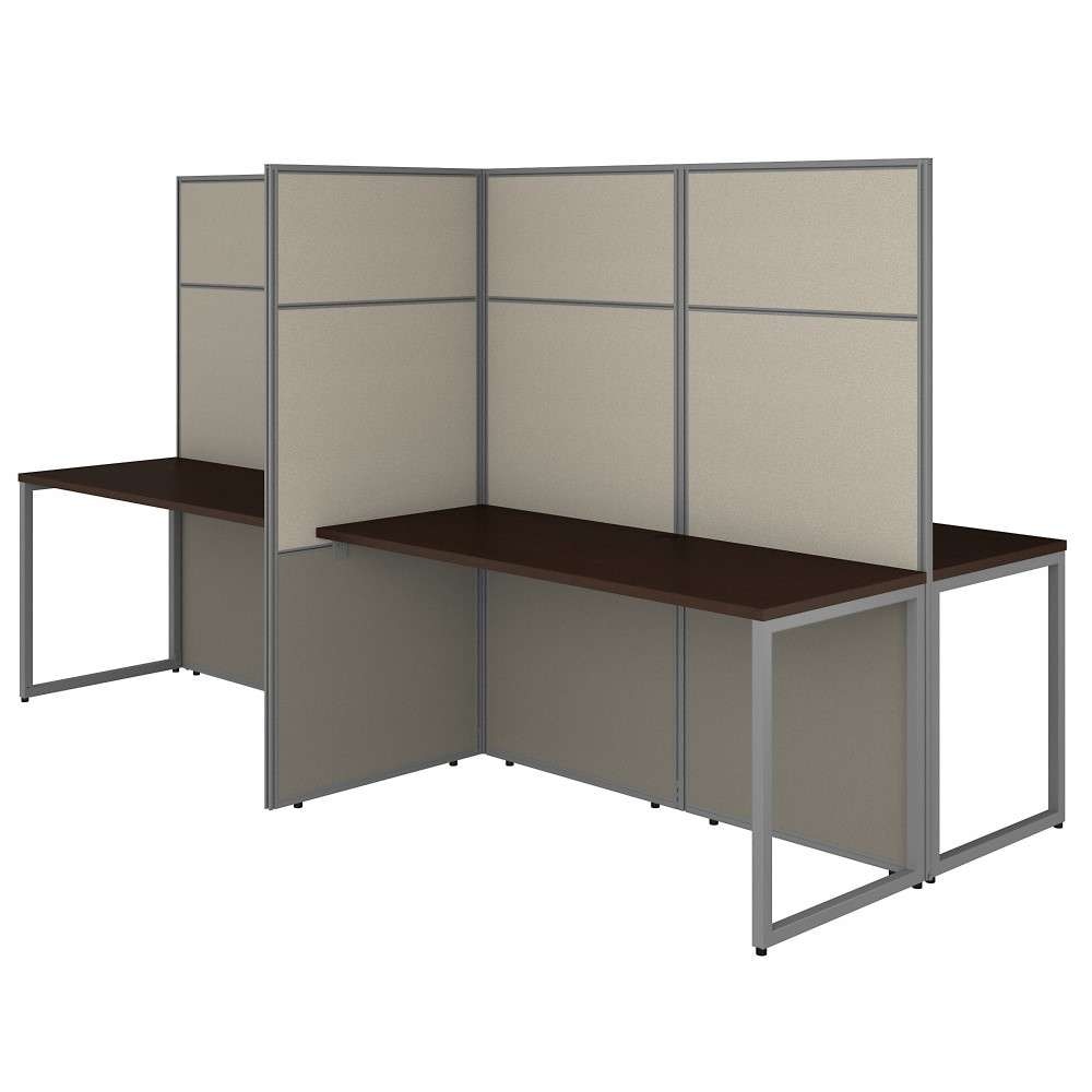 Bush Furniture - Easy Office 60W 4 Person Cubicle Desk Workstation with 66H Panels in Mocha Cherry - EODH660MR-03K veiw 1