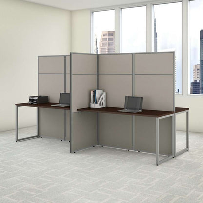 Bush Furniture - Easy Office 60W 4 Person Cubicle Desk Workstation with 66H Panels in Mocha Cherry - EODH660MR-03K veiw 2