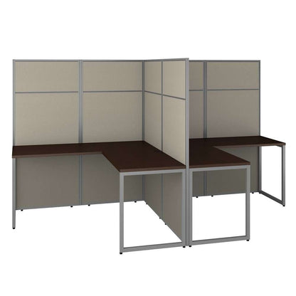 Bush Furniture - Easy Office 60W 2 Person L Shaped Cubicle Desk Workstation with 66H Panels in Mocha Cherry - EODH560MR-03K veiw 1