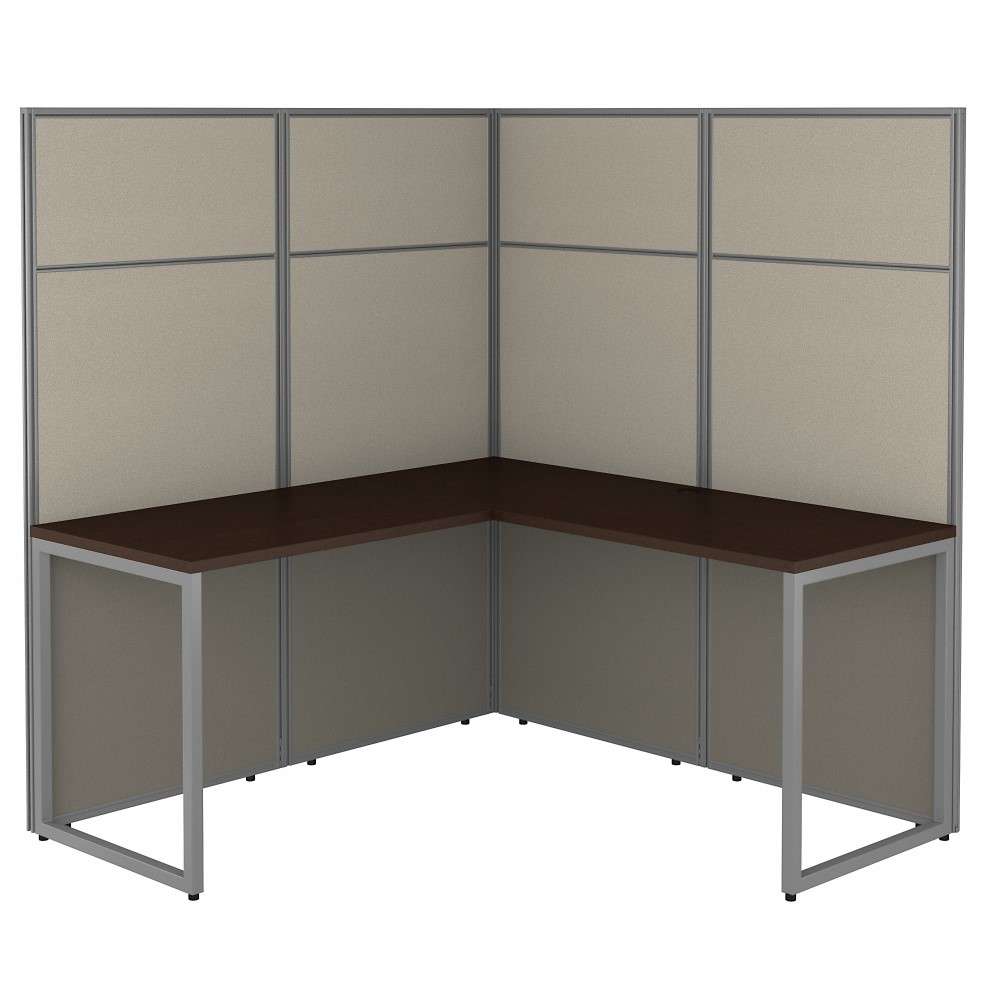 Bush Furniture - Easy Office 60W L Shaped Cubicle Desk Workstation with 66H Panels in Mocha Cherry - EODH360MR-03K veiw 1