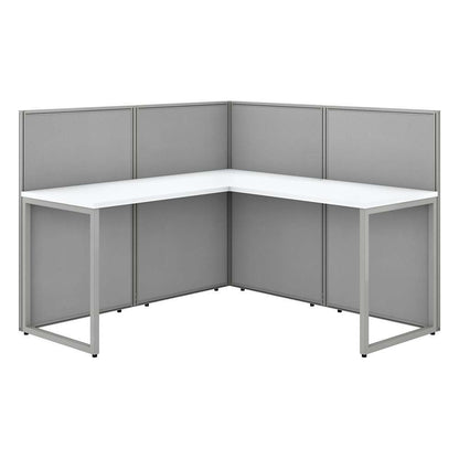 Bush Furniture - Easy Office 60W L Shaped Cubicle Desk Workstation with 45H Panels in Pure White - EOD360WH-03K veiw 1