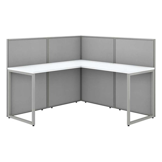 Bush Furniture - Easy Office 60W L Shaped Cubicle Desk Workstation with 45H Panels in Pure White - EOD360WH-03K veiw 1