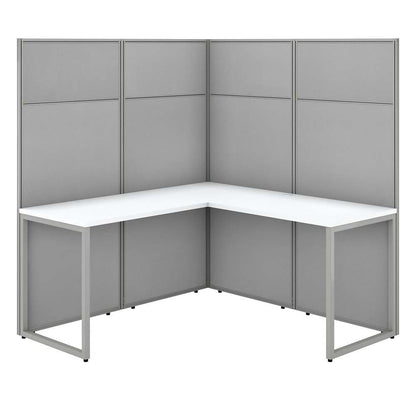 Bush Furniture - Easy Office 60W L Shaped Cubicle Desk Workstation with 66H Panels in Pure White - EODH360WH-03K veiw 1