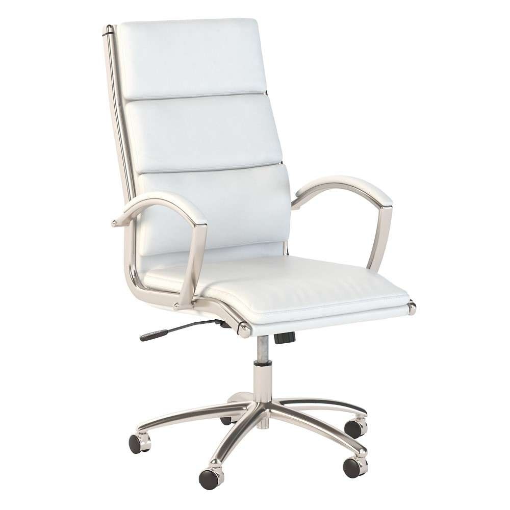 Bush Furniture - Easy Office High Back Leather Executive Chair in White - EO110WH veiw 1