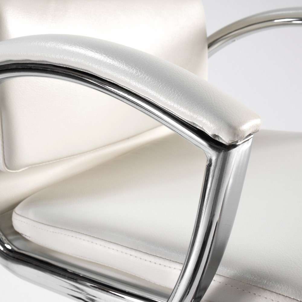 Bush Furniture - Easy Office High Back Leather Executive Chair in White - EO110WH veiw 3