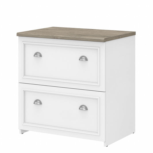 Bush Furniture - Fairview 2 Drawer Lateral File Cabinet in Pure White and Shiplap Gray - WC53681-03 veiw 1