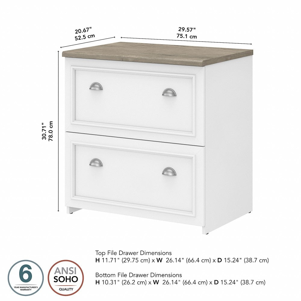 Bush Furniture - Fairview 2 Drawer Lateral File Cabinet in Pure White and Shiplap Gray - WC53681-03 veiw 6
