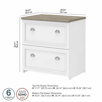 Bush Furniture - Fairview 2 Drawer Lateral File Cabinet in Pure White and Shiplap Gray - WC53681-03 veiw 6